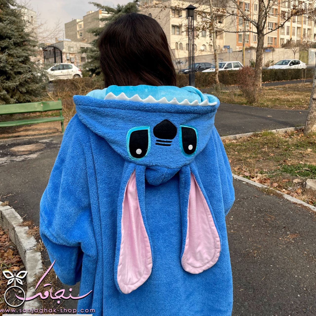هودی پتو استيچ آبی