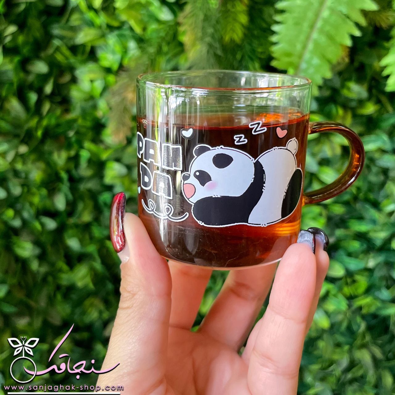 شات خوری پاندا دسته قهوه‌ای