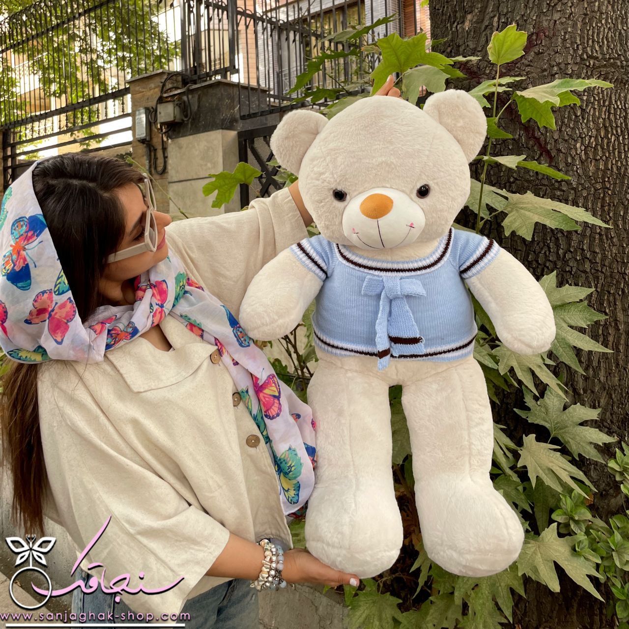 عروسک تدی سايز بزرگ(سفيد)