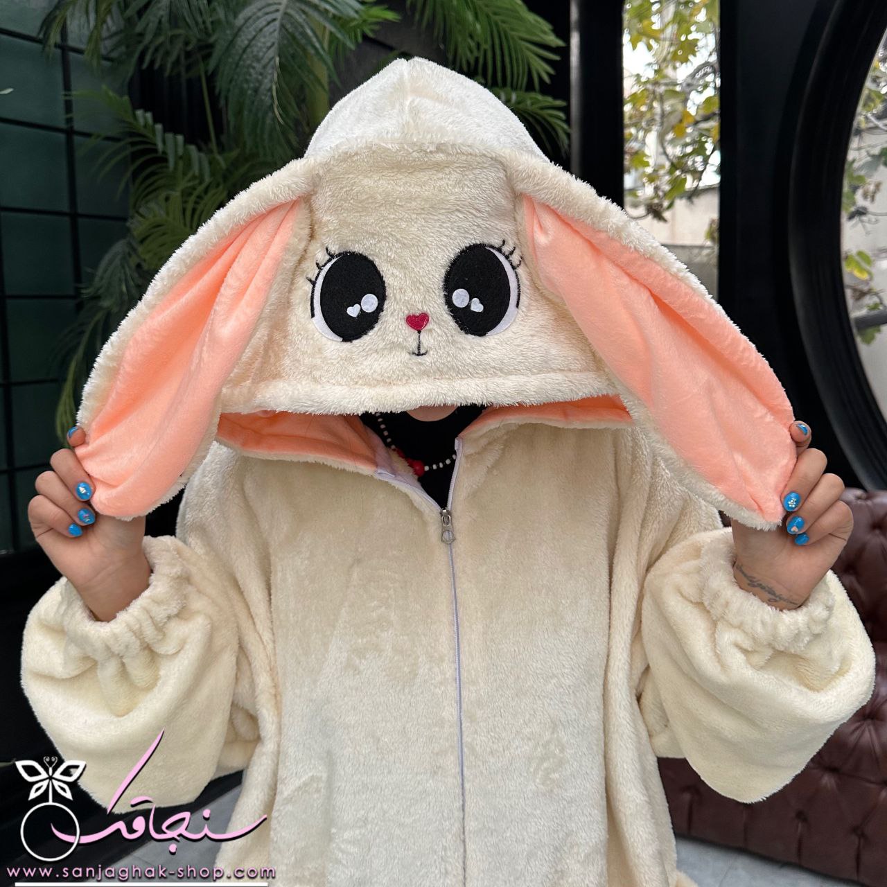 سرهمی و پاپوش خرگوش جیب دار چشم درشت