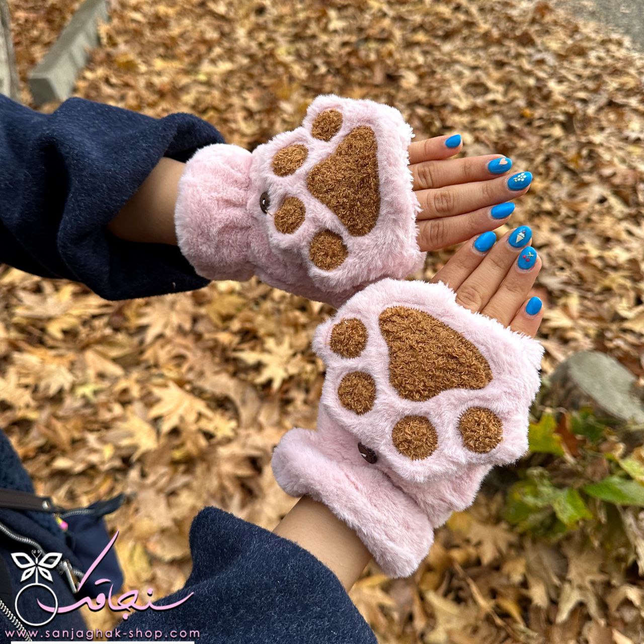 دستكش پنجه گربه رنگ صورتی