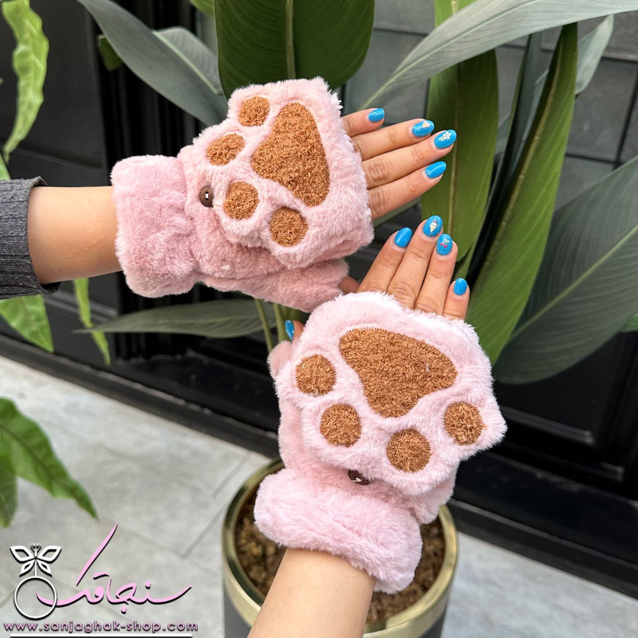 دستكش پنجه گربه رنگ صورتی