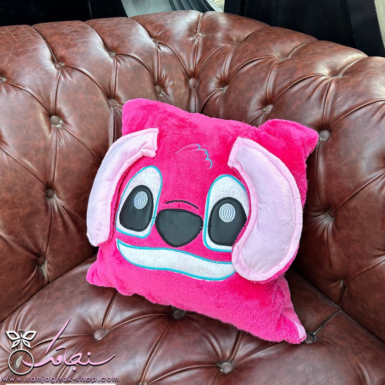 بالشت پتويی استيچ صورتی(آنجل)