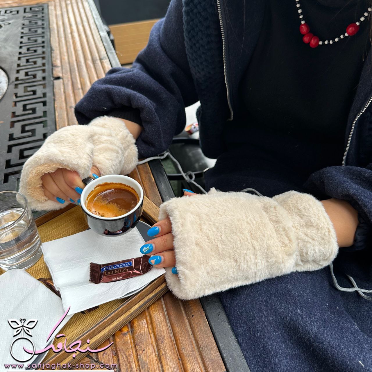 دستكش خزدار تدی کرم