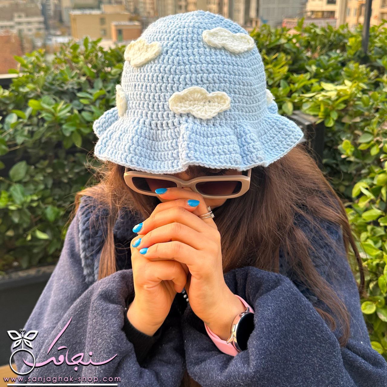 كلاه بافت طرح ابر☁️