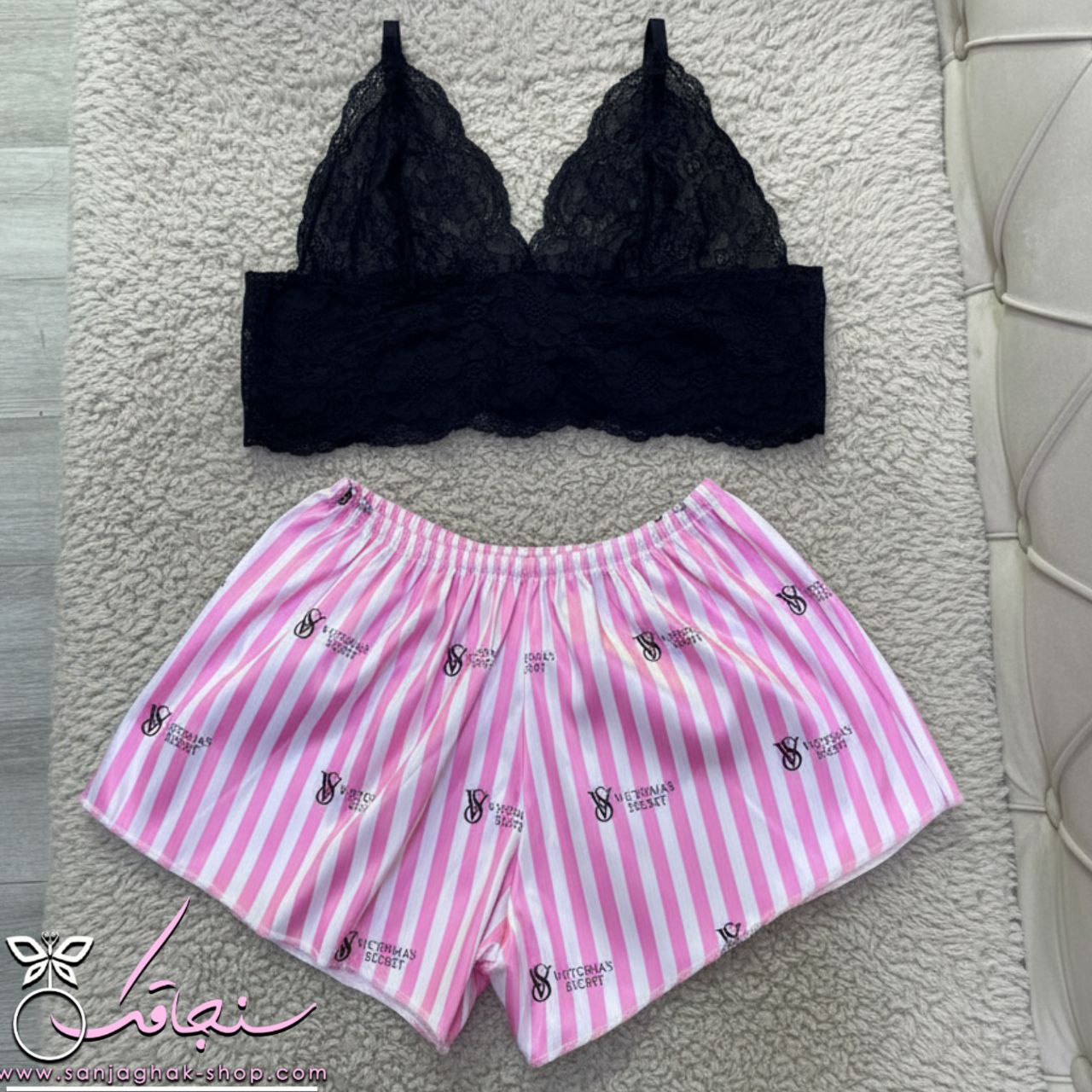 تاپ گيپور مشکی و شلوارک ويكتورياسكرت