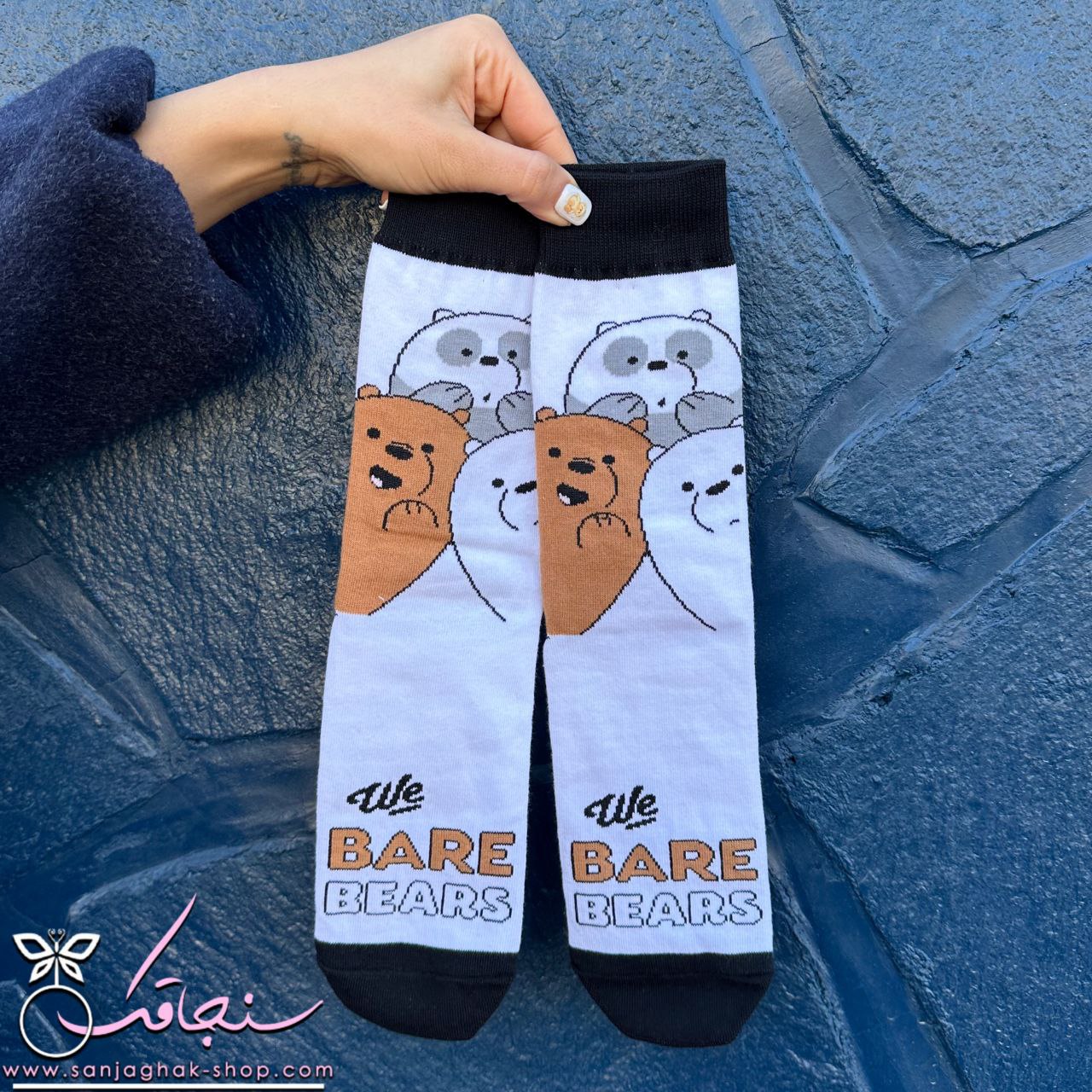 جوراب طرح خرس كله قندی